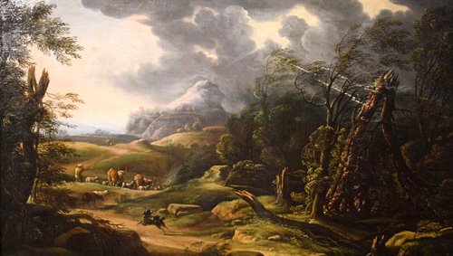"Paysage avec berger et troupeaux"